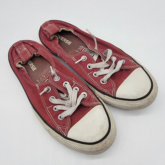 Converse All Star Womens Size 9 Red Canvas Slip On Sneaker Shoes - Picture 1 of 6